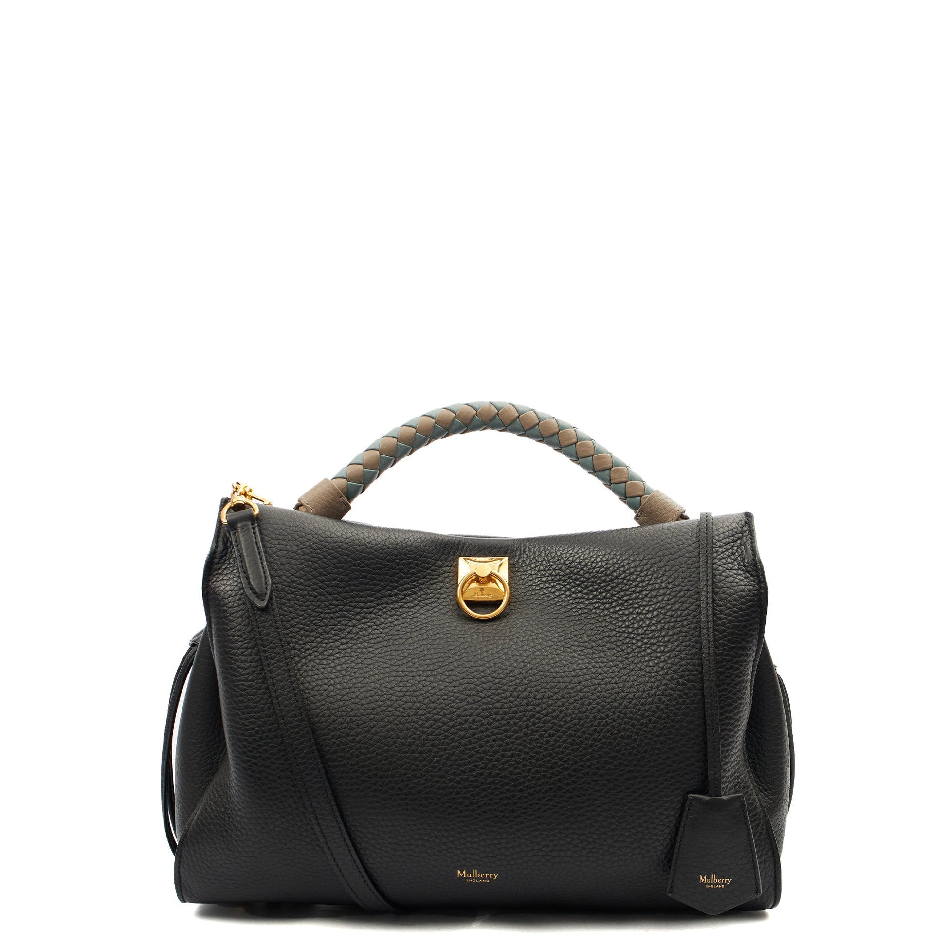 Mulberry Cross Body Iris - Large in Black, Leather — Front View