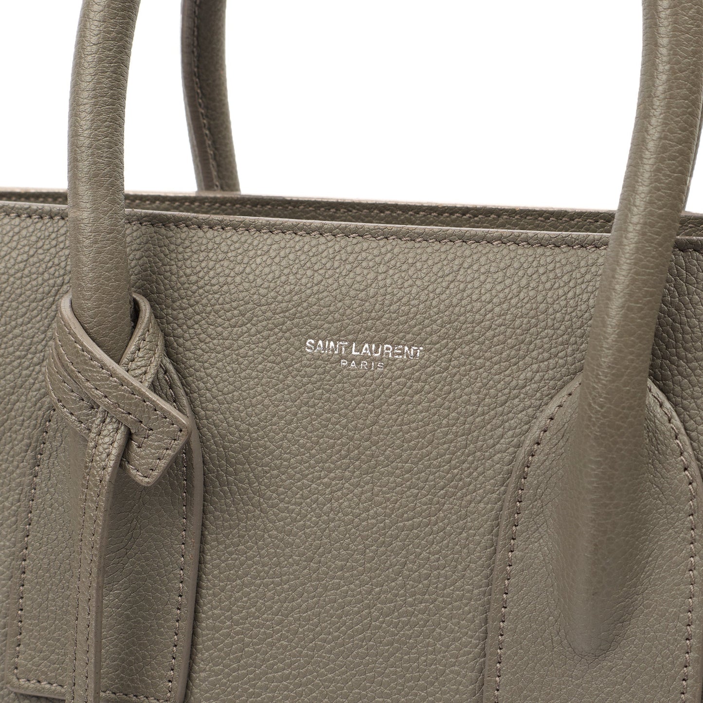 Saint Laurent Tote Sac de Jour in Grey, Calfskin Leather — Lifestyle View