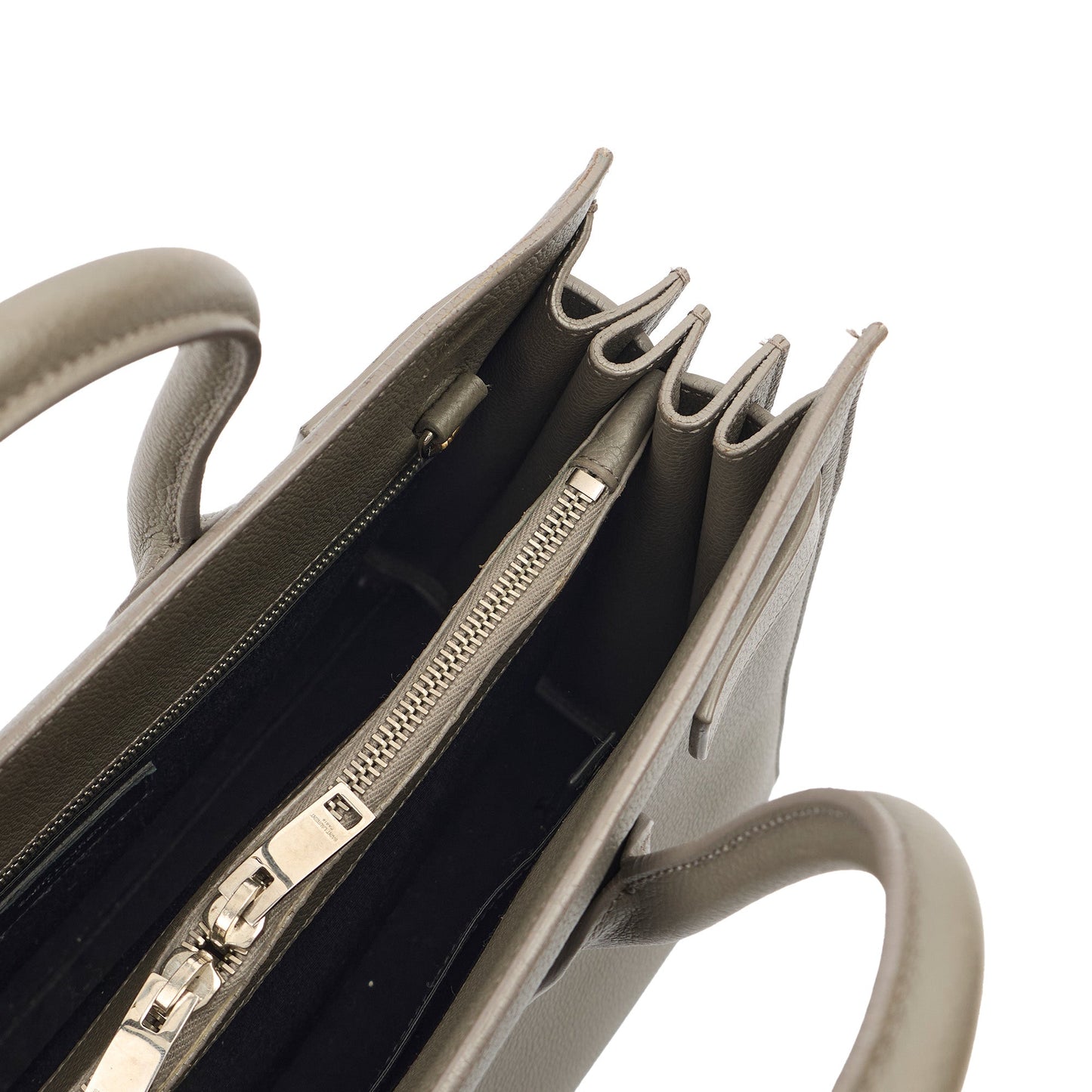 Saint Laurent Tote Sac de Jour in Grey, Calfskin Leather — Detail View