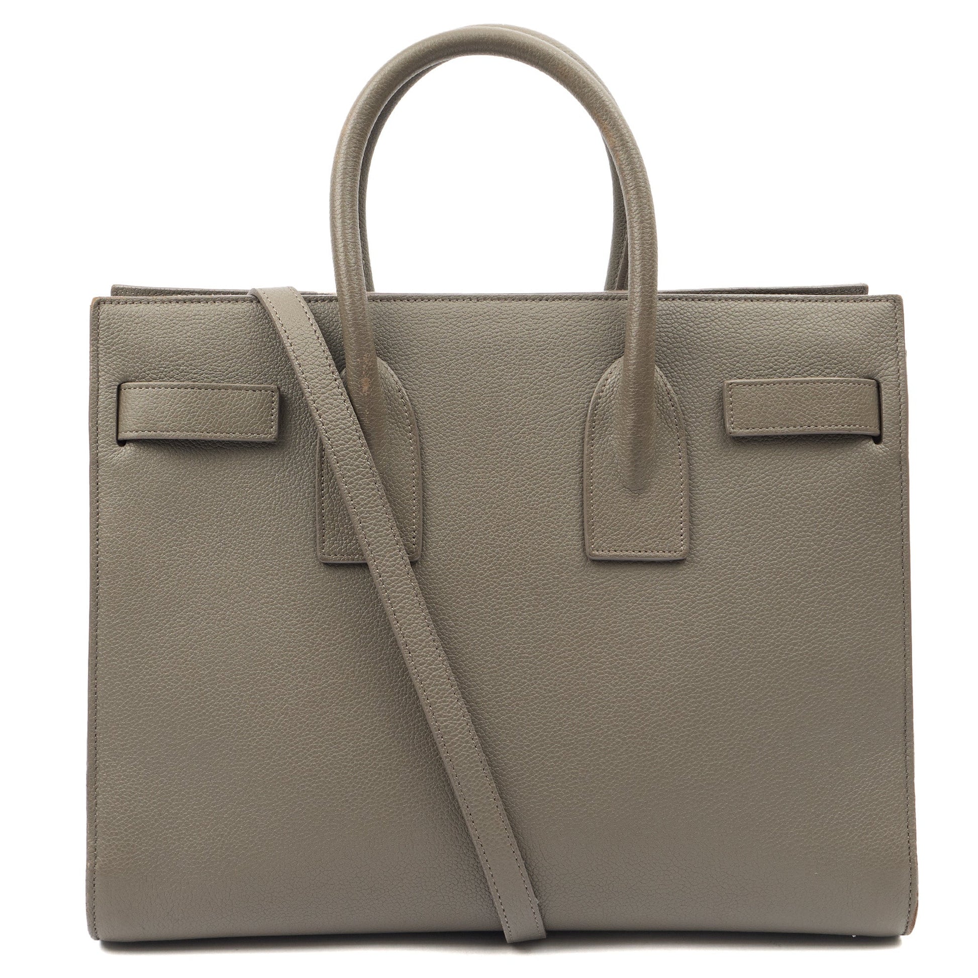 Saint Laurent Tote Sac de Jour in Grey, Calfskin Leather — Back View