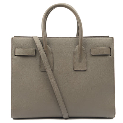 Saint Laurent Tote Sac de Jour in Grey, Calfskin Leather — Back View