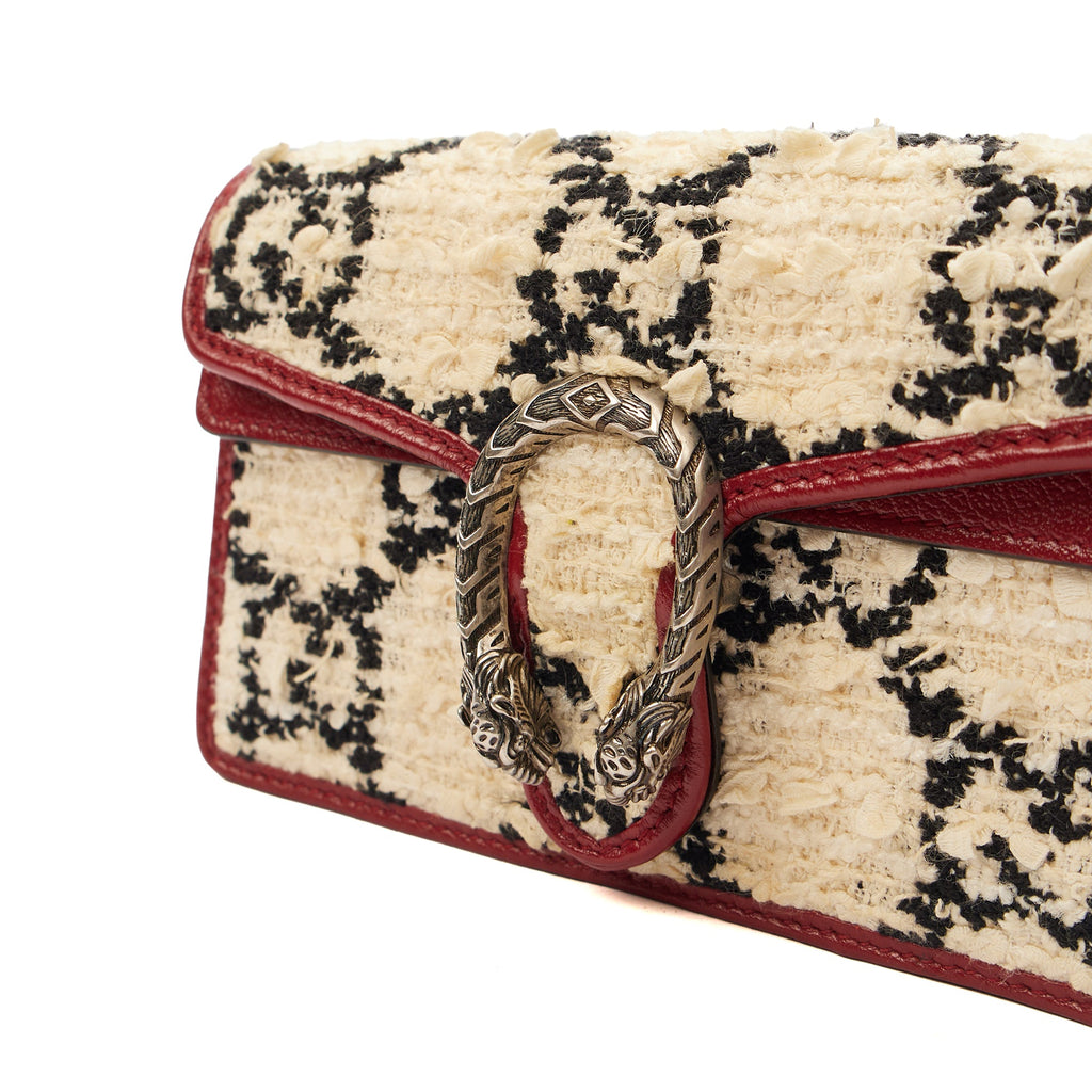 Gucci Mini Bag Dionysus - Super Mini in White, Fabric — Lifestyle View