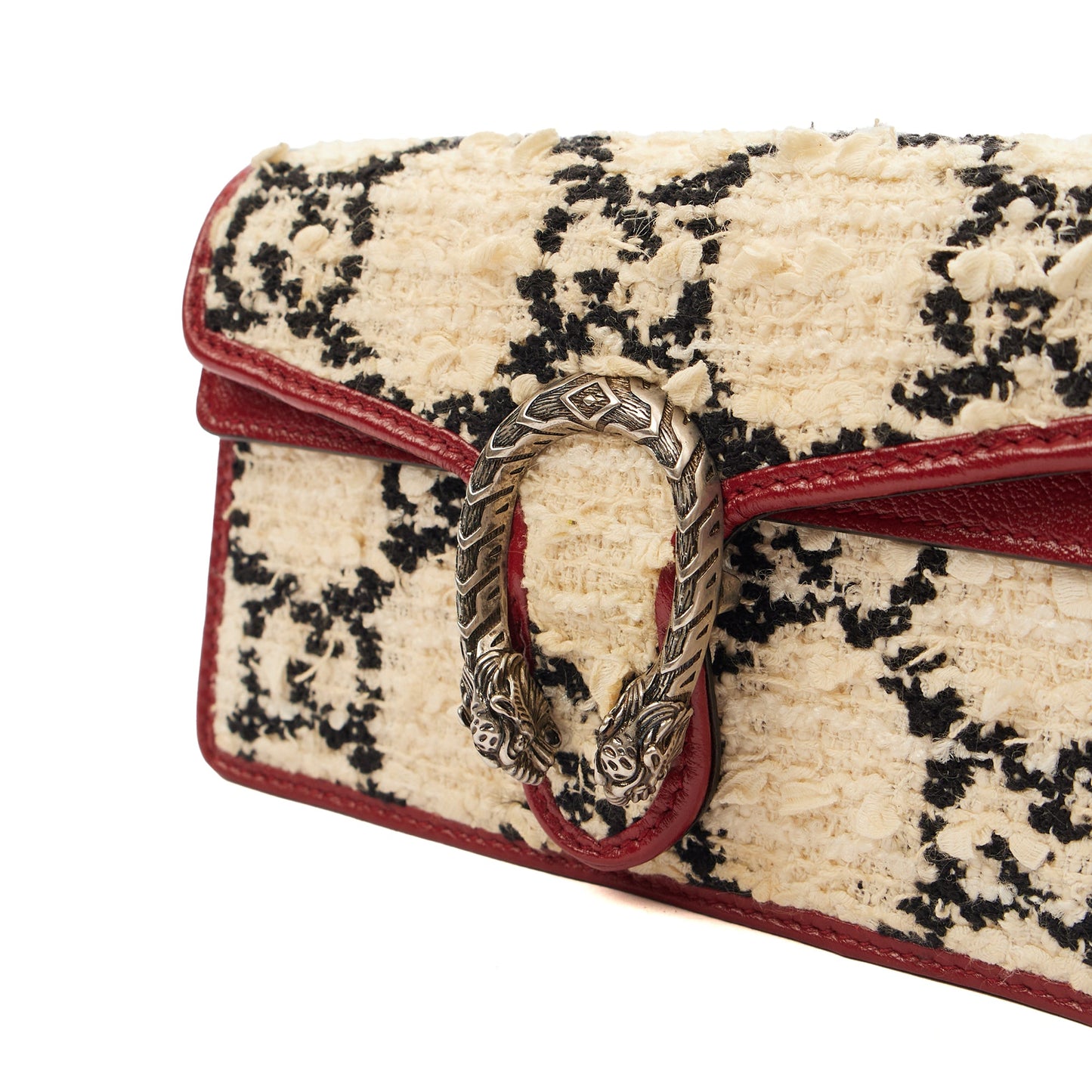 Gucci Mini Bag Dionysus - Super Mini in White, Fabric — Lifestyle View