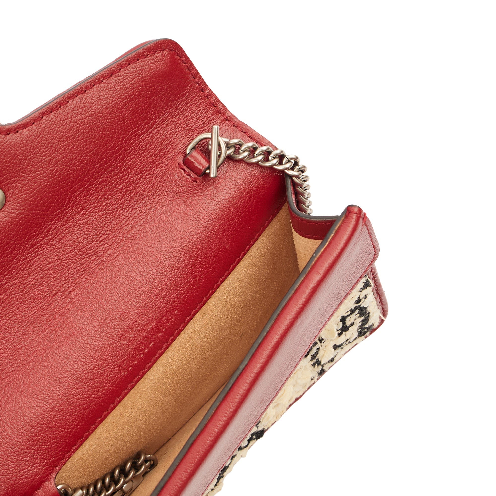Gucci Mini Bag Dionysus - Super Mini in White, Fabric — Detail View