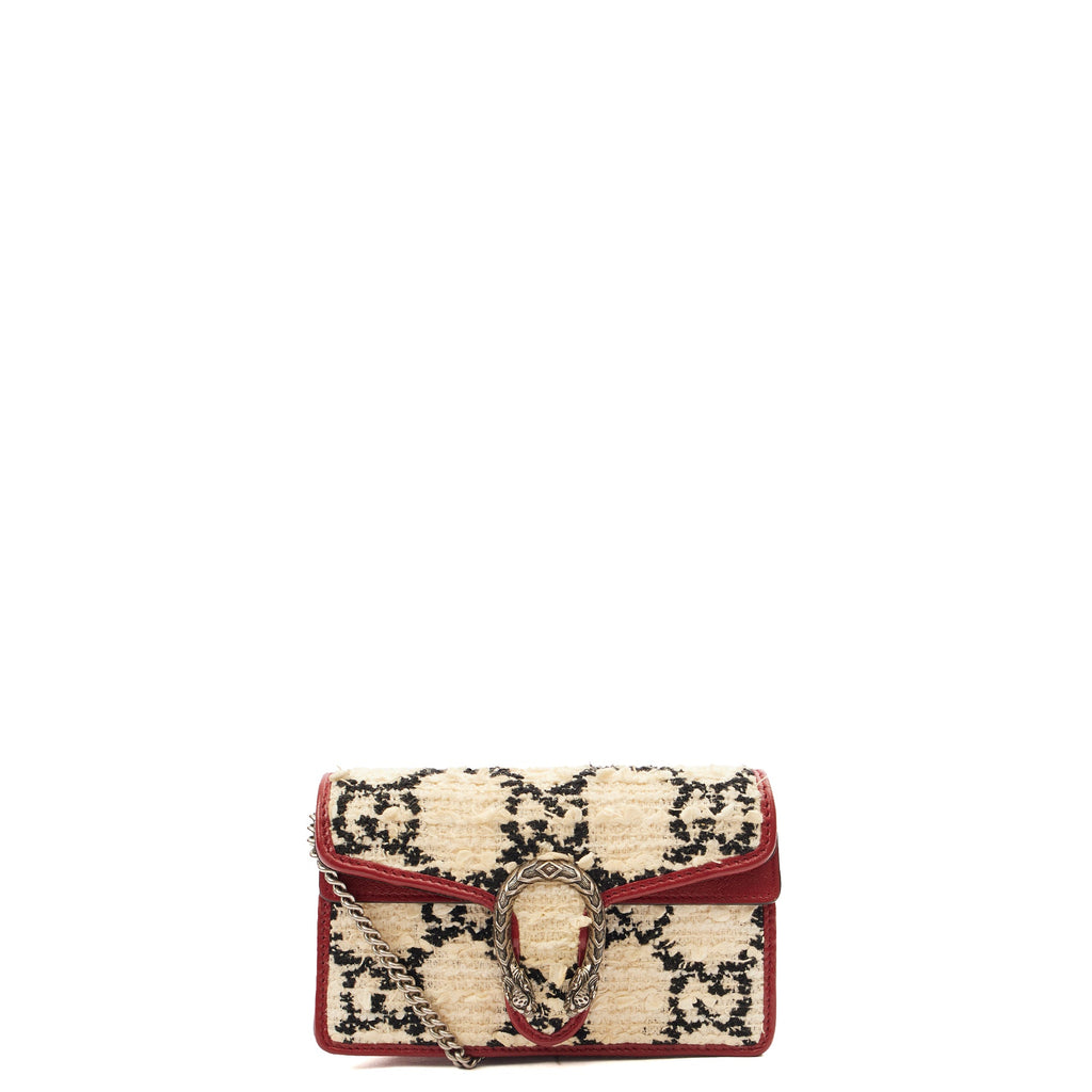 Gucci Mini Bag Dionysus - Super Mini in White, Fabric — Front View