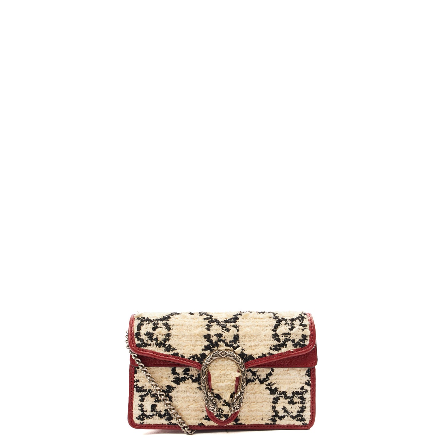 Gucci Mini Bag Dionysus - Super Mini in White, Fabric — Front View