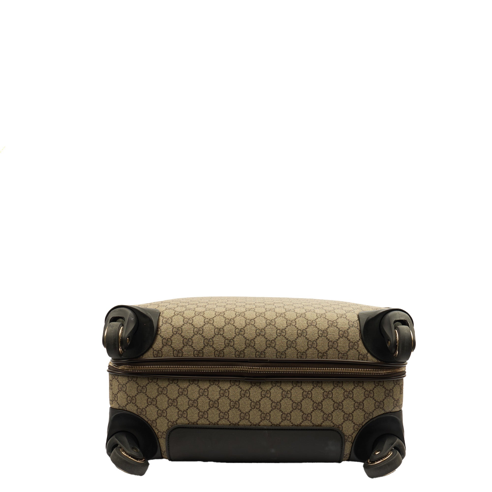 Gucci Wheeled Savoy Suitcase in Neutral, Leather — Detail View