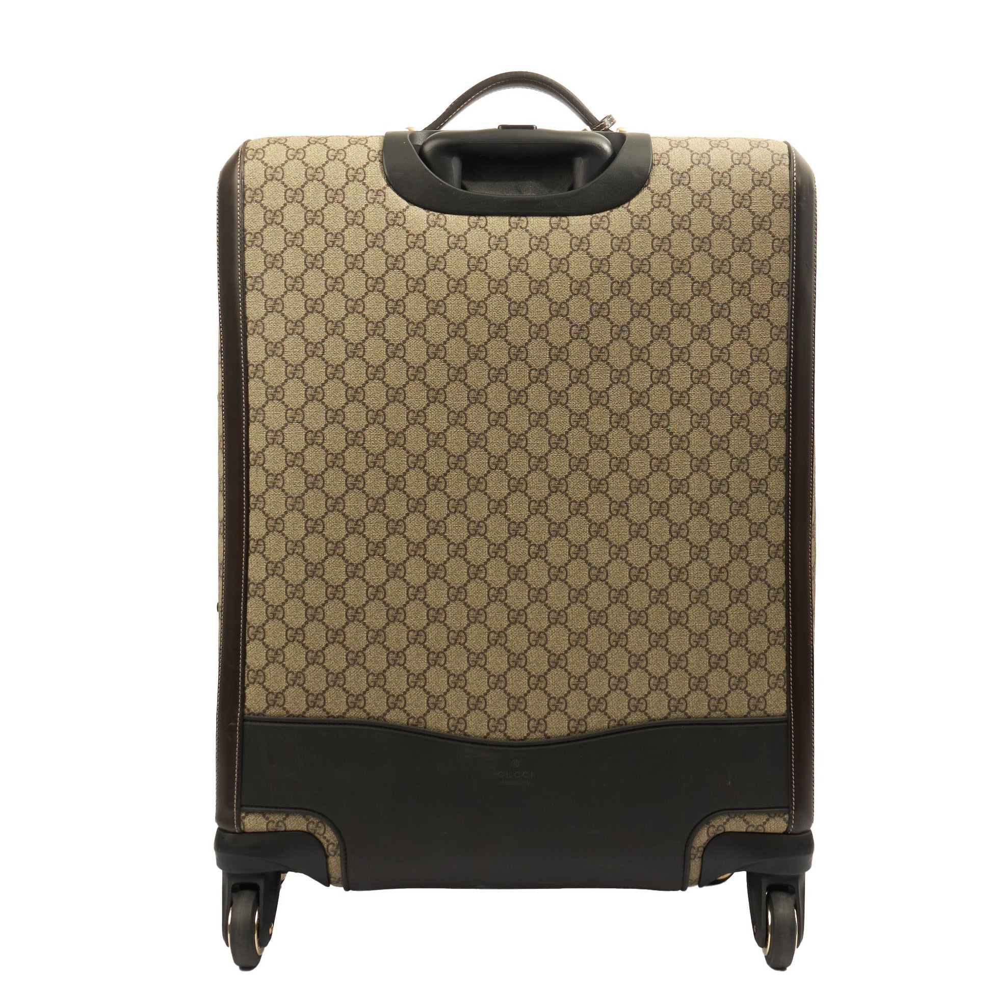 Gucci Wheeled Savoy Suitcase in Neutral, Leather — Top View