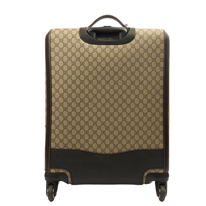 Gucci Wheeled Savoy Suitcase in Neutral, Leather — Top View