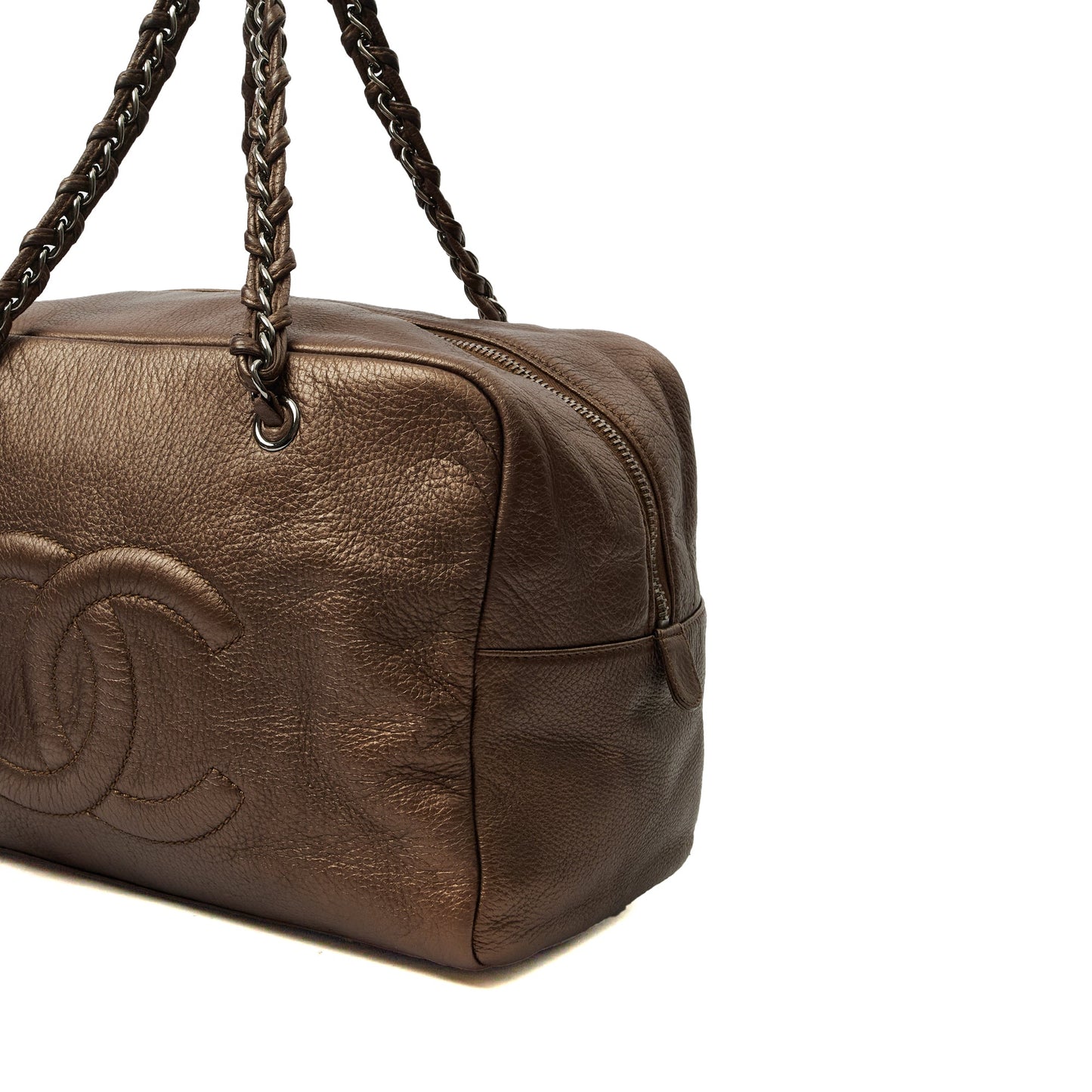 Chanel Shoulder Bag Luxe Ligne Tote in Metallic, Leather — Alternate View 7