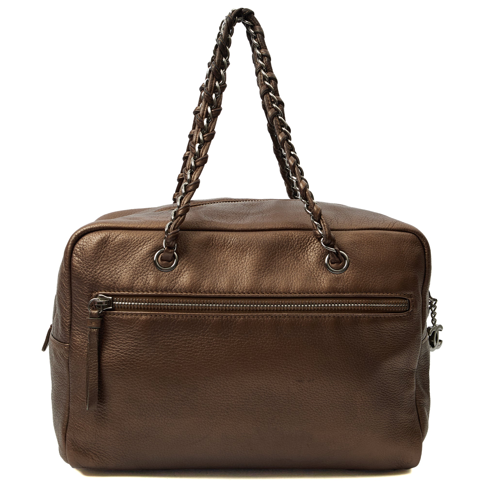 Chanel Shoulder Bag Luxe Ligne Tote in Metallic, Leather — Alternate View 23