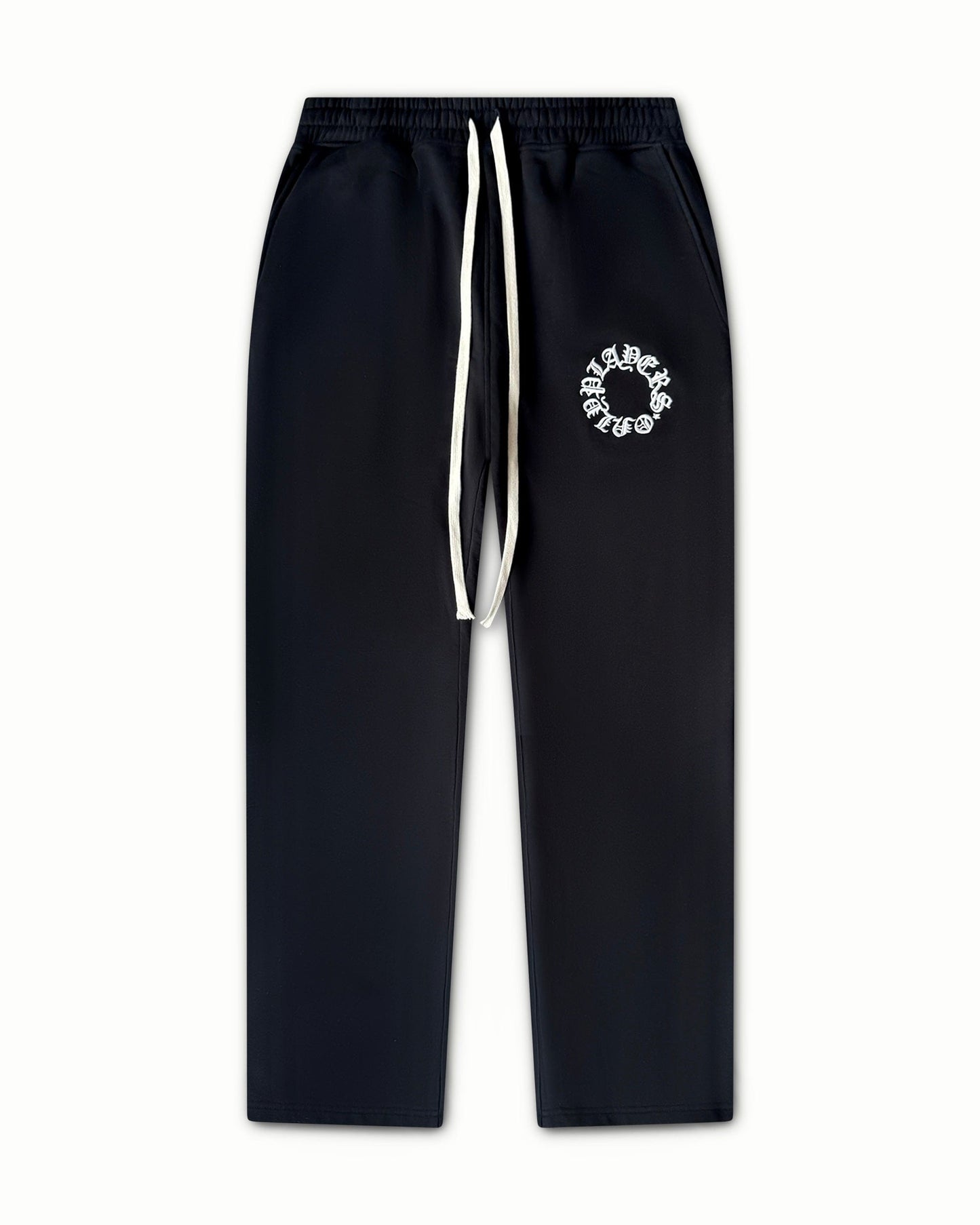 PLAYERS ONLY BLACK EMBROIDERED SWEATPANTS — Small — Front View