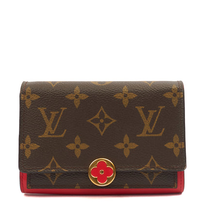 Louis Vuitton Purse Flore Compact Wallet in Monogram, Canvas — Front View