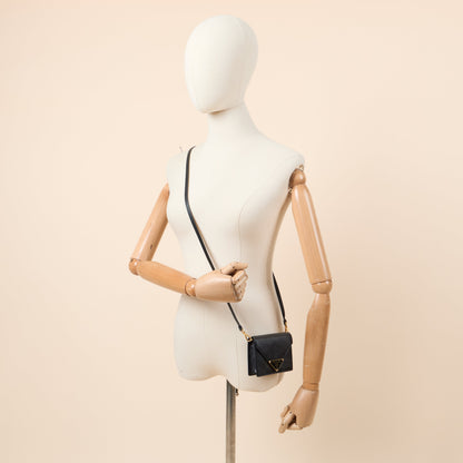 Prada Cross Body Saffiano Crossbody - Mini in Black, Calfskin — Side View