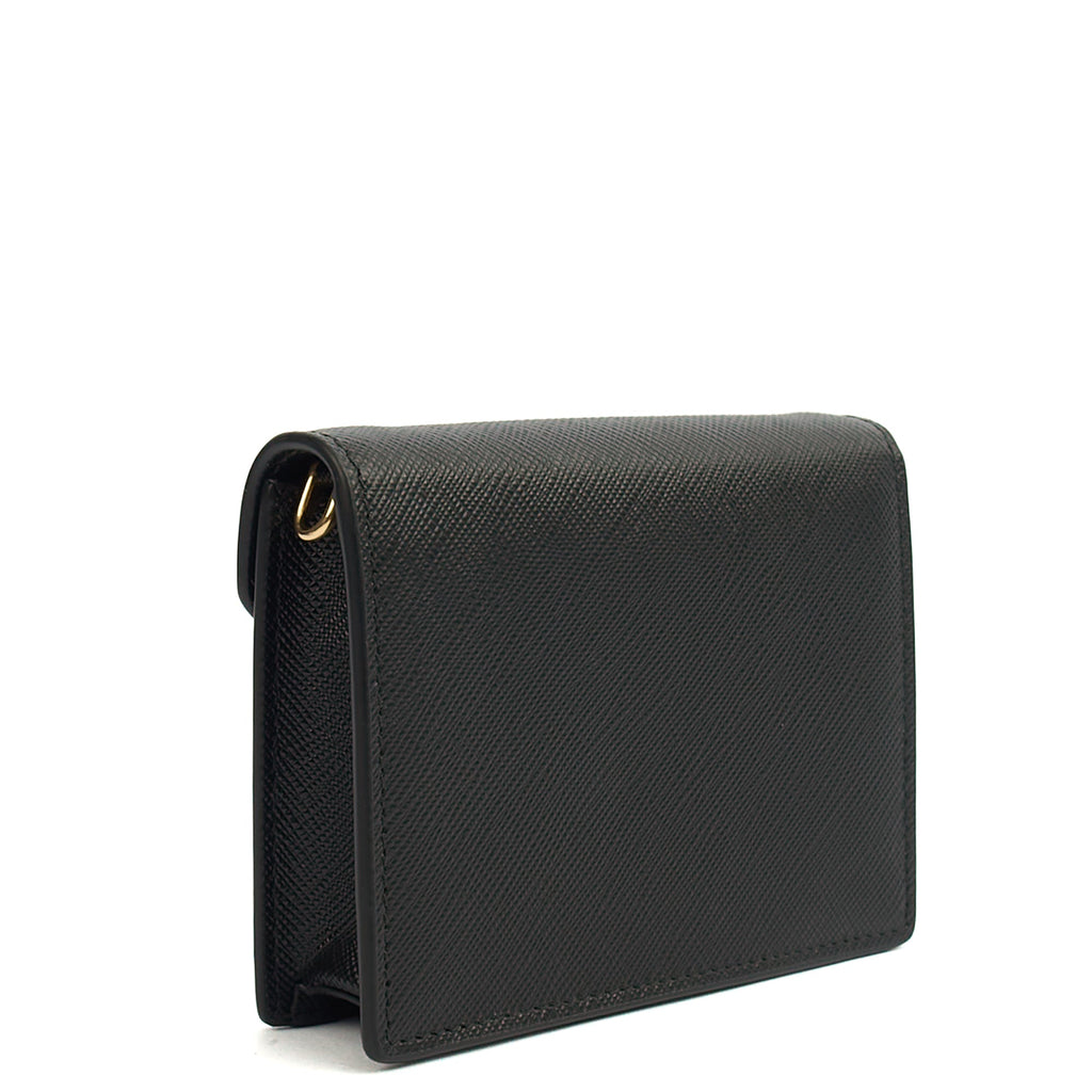Prada Cross Body Saffiano Crossbody - Mini in Black, Calfskin — Back View