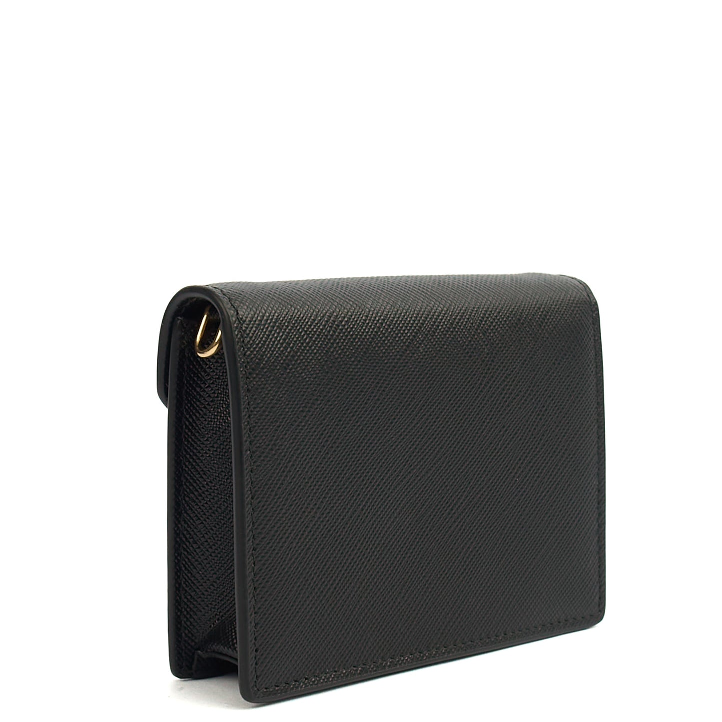 Prada Cross Body Saffiano Crossbody - Mini in Black, Calfskin — Back View