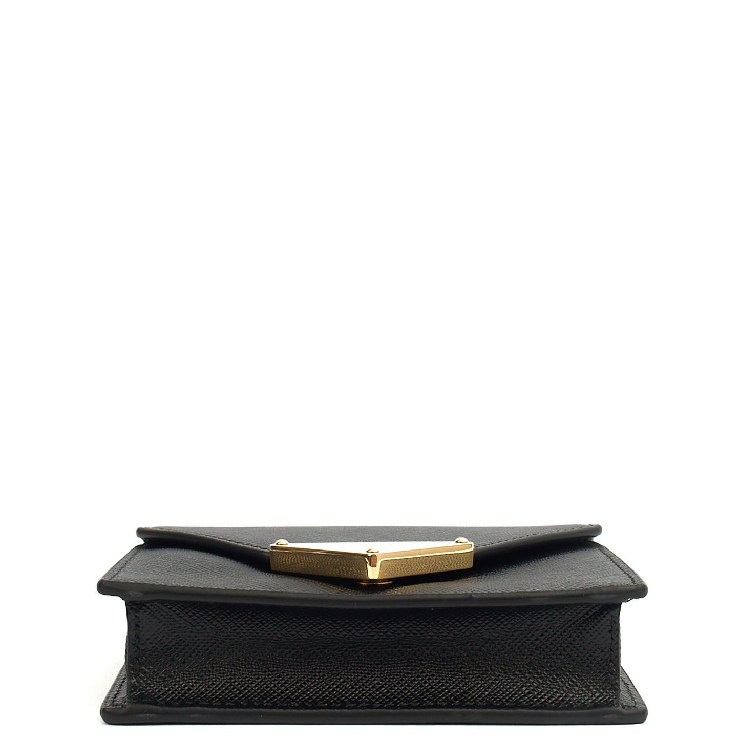 Prada Cross Body Saffiano Crossbody - Mini in Black, Calfskin — Detail View