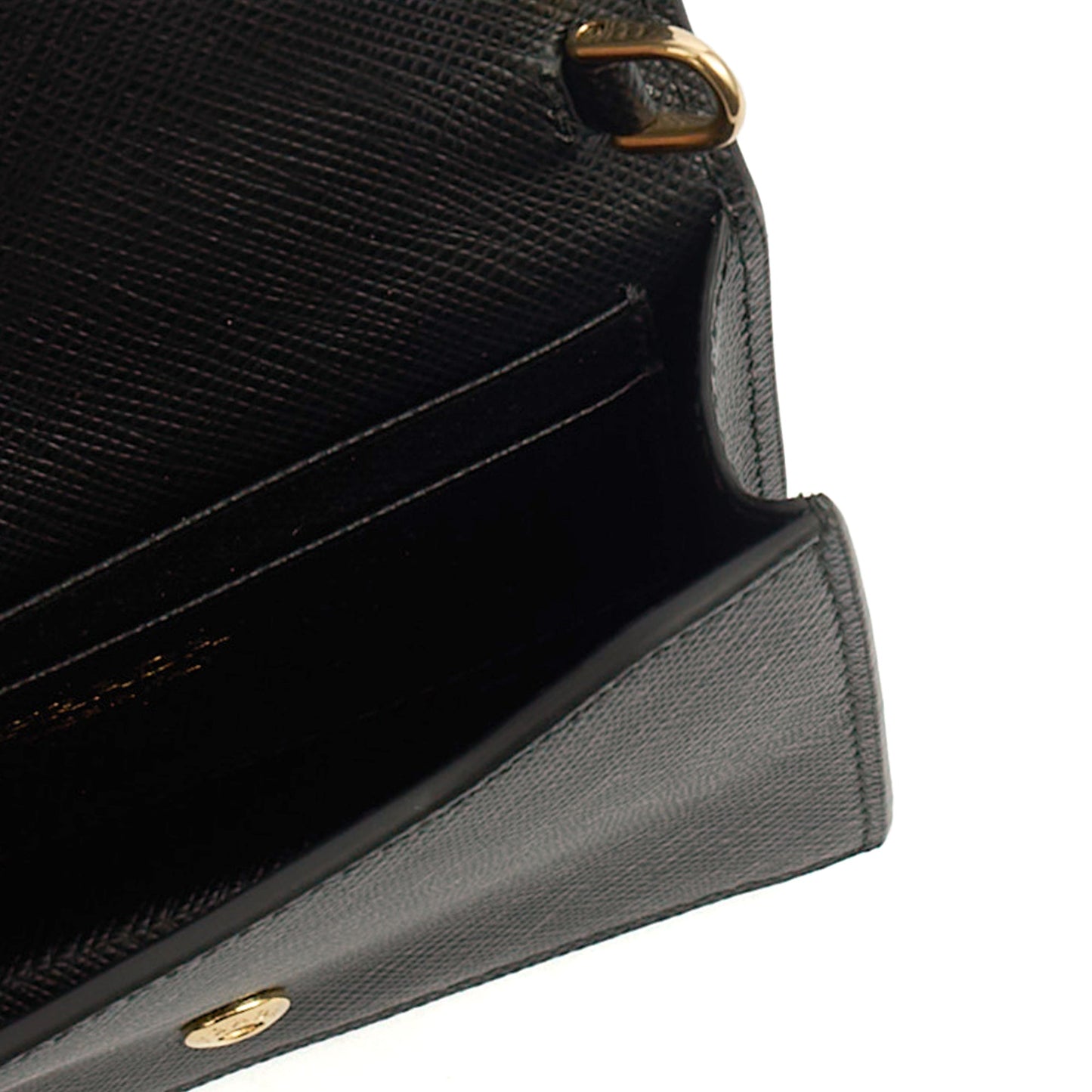 Prada Cross Body Saffiano Crossbody - Mini in Black, Calfskin — Alternate View 7