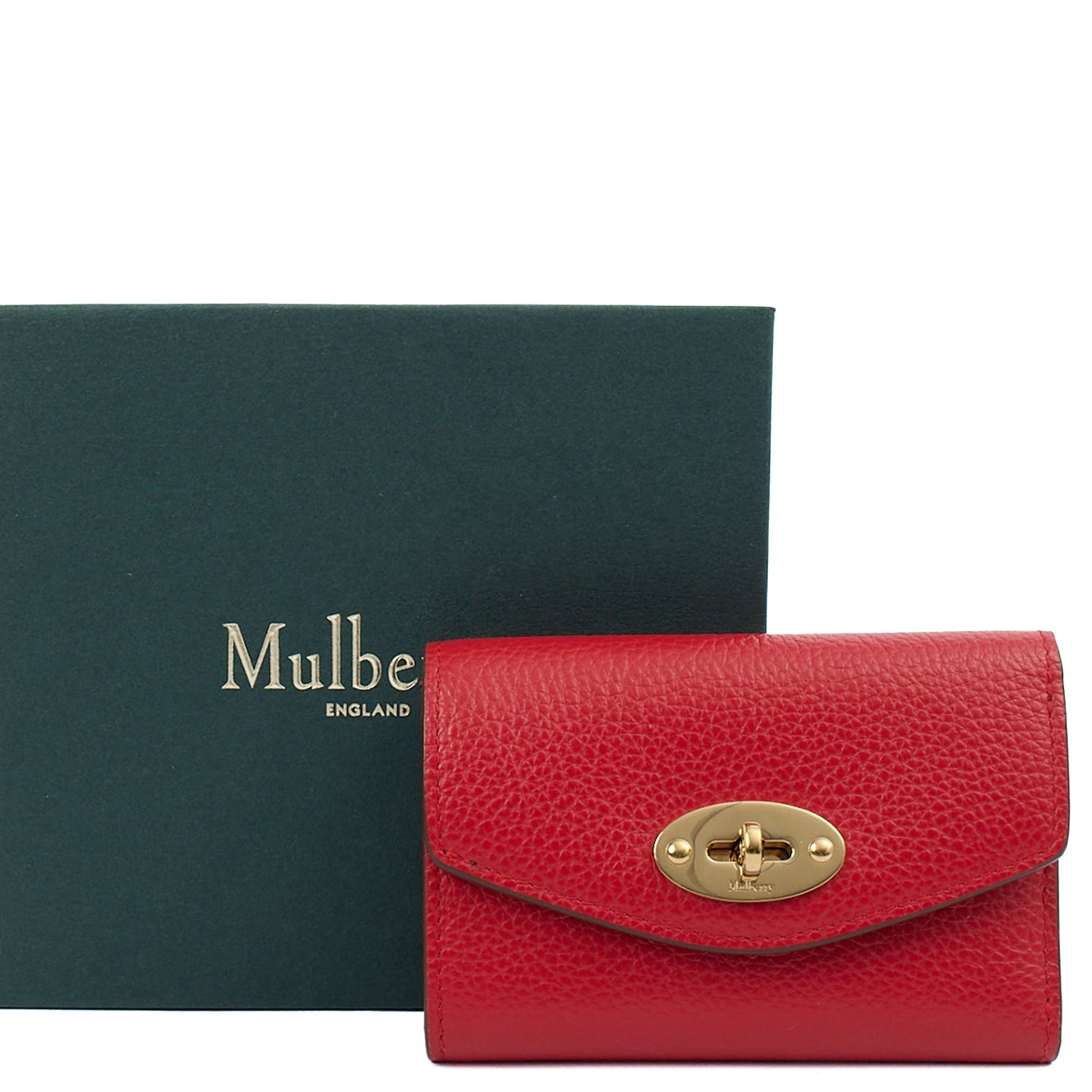 Mulberry Wallet Darley Wallet in Scarlet Red, Calfskin Leather — Side View
