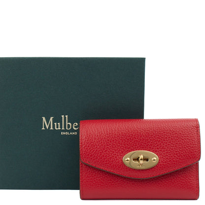 Mulberry Wallet Darley Wallet in Scarlet Red, Calfskin Leather — Side View