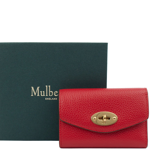 Mulberry Wallet Darley Wallet in Scarlet Red, Calfskin Leather — Side View