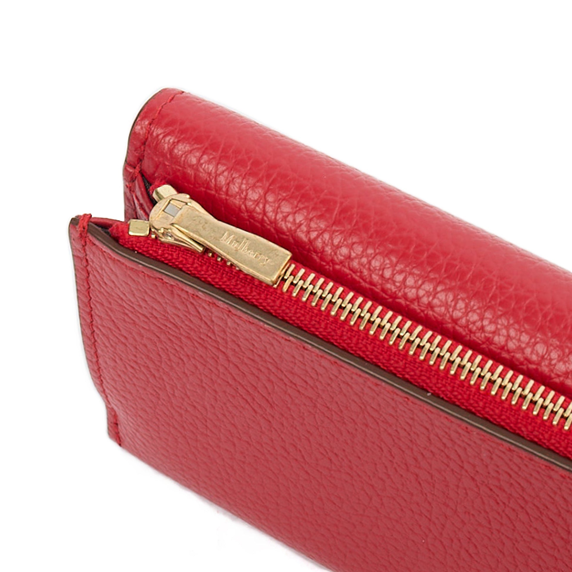 Mulberry Wallet Darley Wallet in Scarlet Red, Calfskin Leather — Detail View