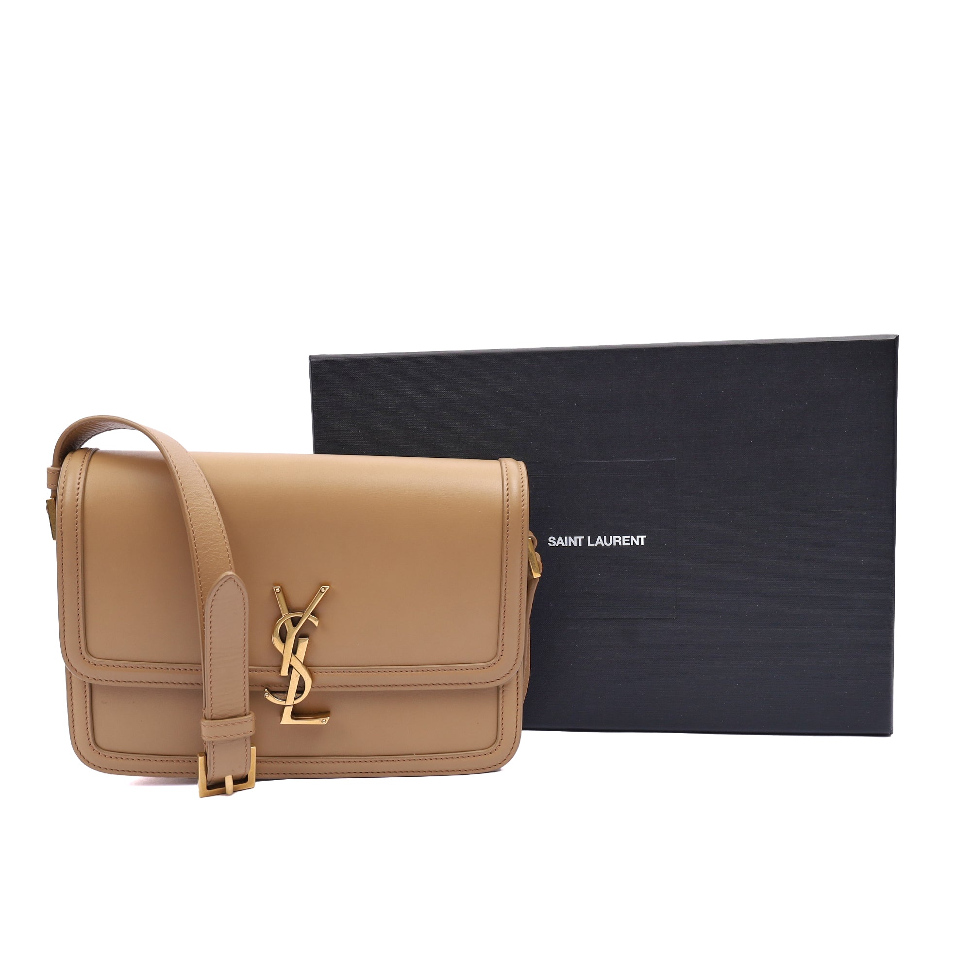 Saint Laurent Cross Body Solferino- Small in Neutral, Calfskin Leather — Alternate View 13