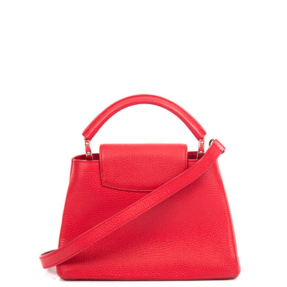 Louis Vuitton Top Handle Capucines BB in Red, Calfskin Leather — Top View