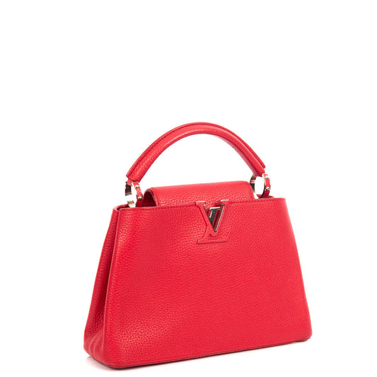 Louis Vuitton Top Handle Capucines BB in Red, Calfskin Leather — Side View