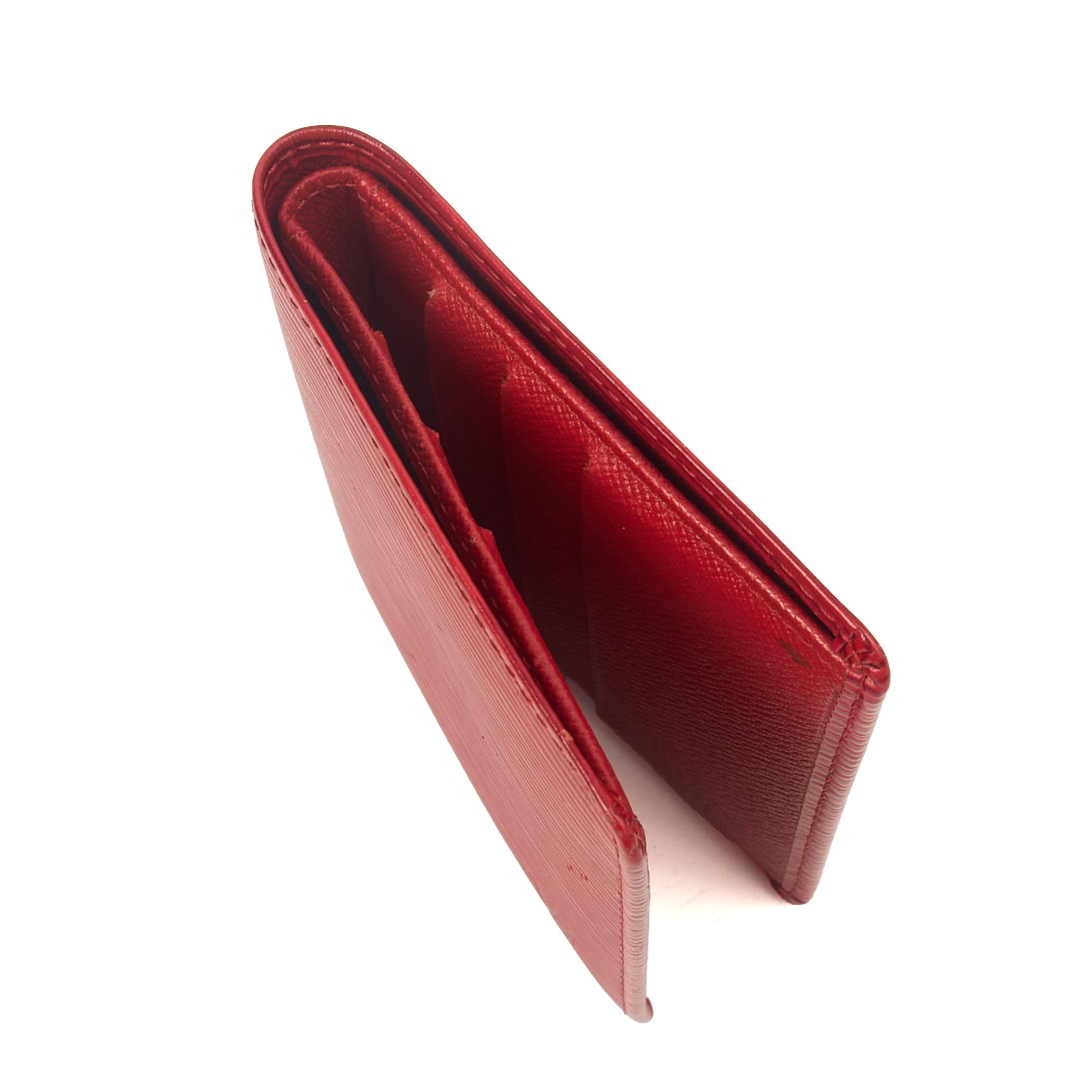 Louis Vuitton Wallet Wallet in Red, Epi Leather — Top View