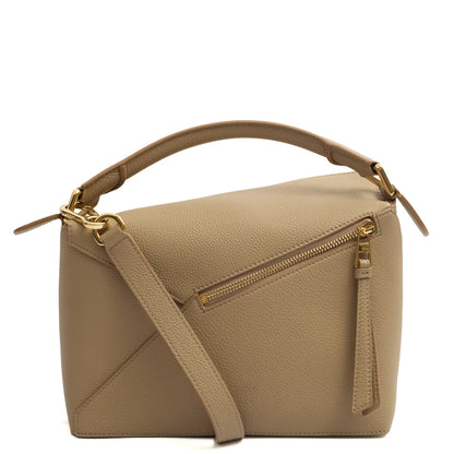Loewe Cross Body Puzzle - Small in Neutral, Leather — Back View