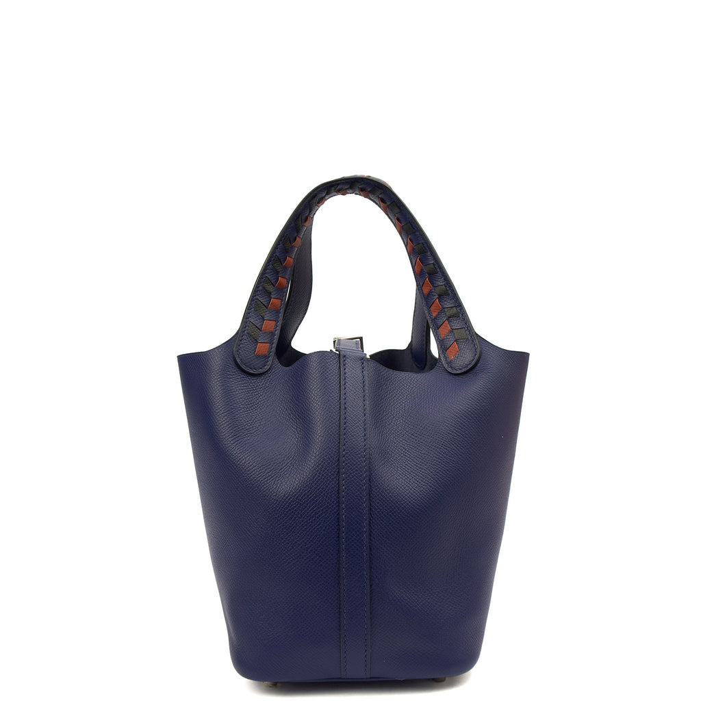 Hermes Picotin 18 in Bleu Encre, Epsom Leather — Alternate View 12