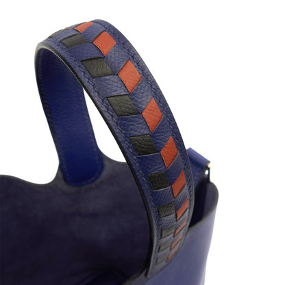 Hermes Picotin 18 in Bleu Encre, Epsom Leather — Detail View