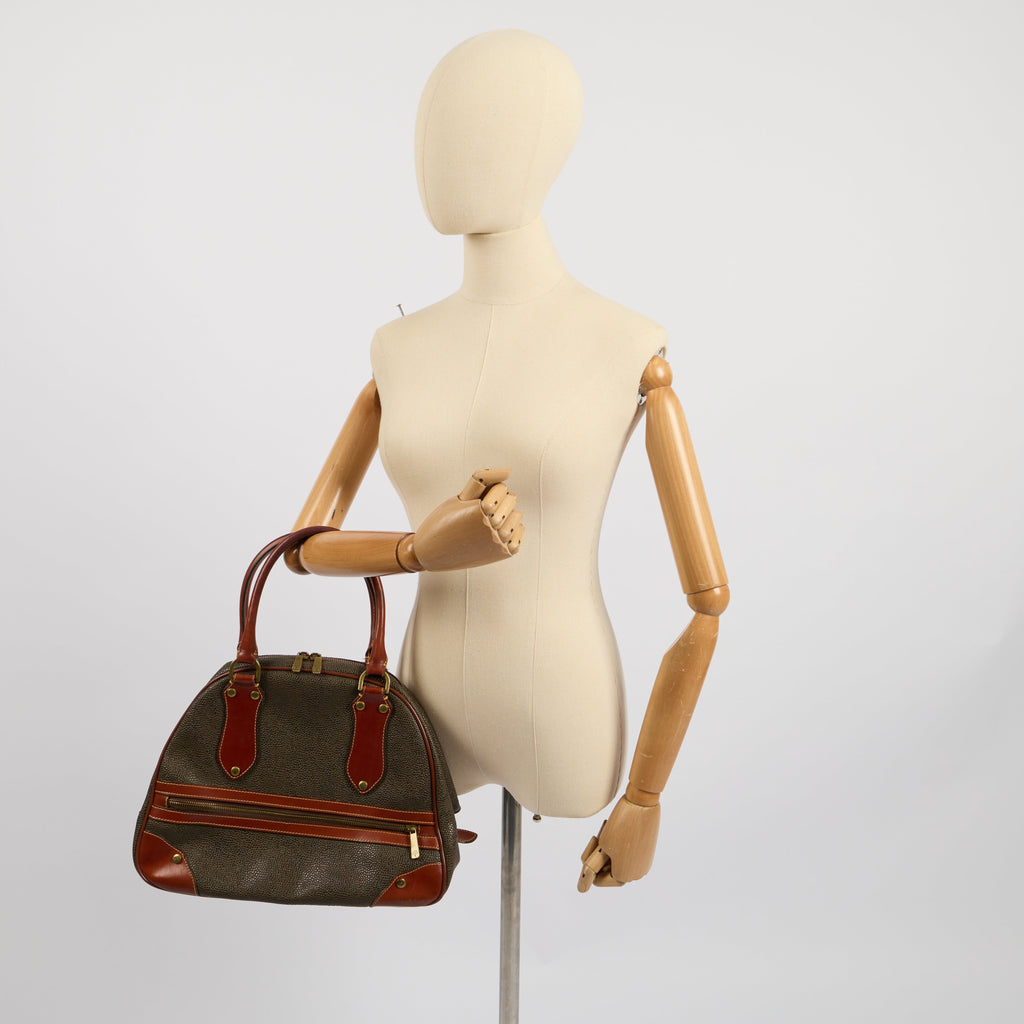 Mulberry Tote Scotchgrain Bowler - Small in Green, Scotchgrain — Side View
