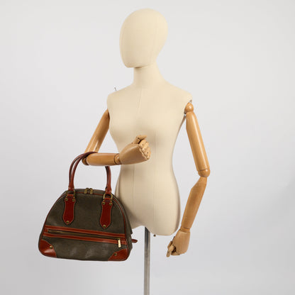 Mulberry Tote Scotchgrain Bowler - Small in Green, Scotchgrain — Side View