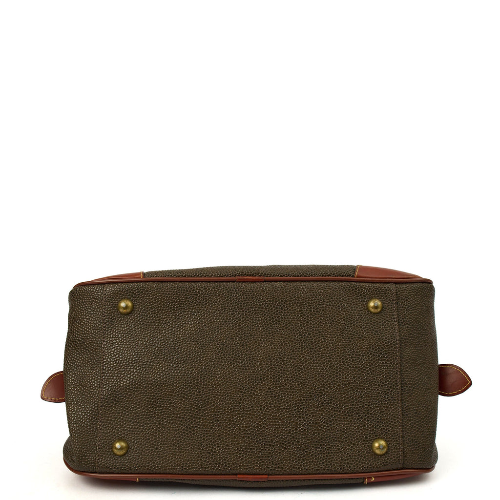 Mulberry Tote Scotchgrain Bowler - Small in Green, Scotchgrain — Detail View