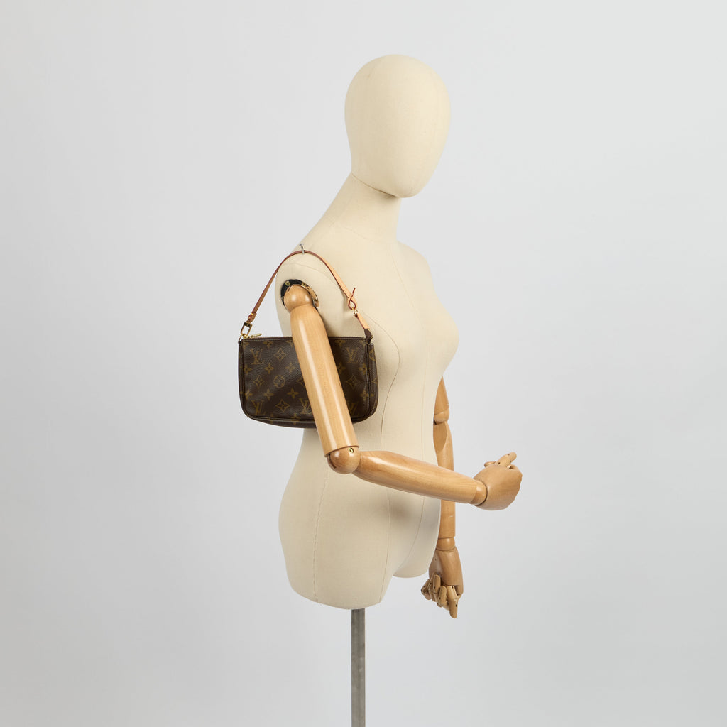 Louis Vuitton Pochette Accessoires in Monogram, Leather — Side View