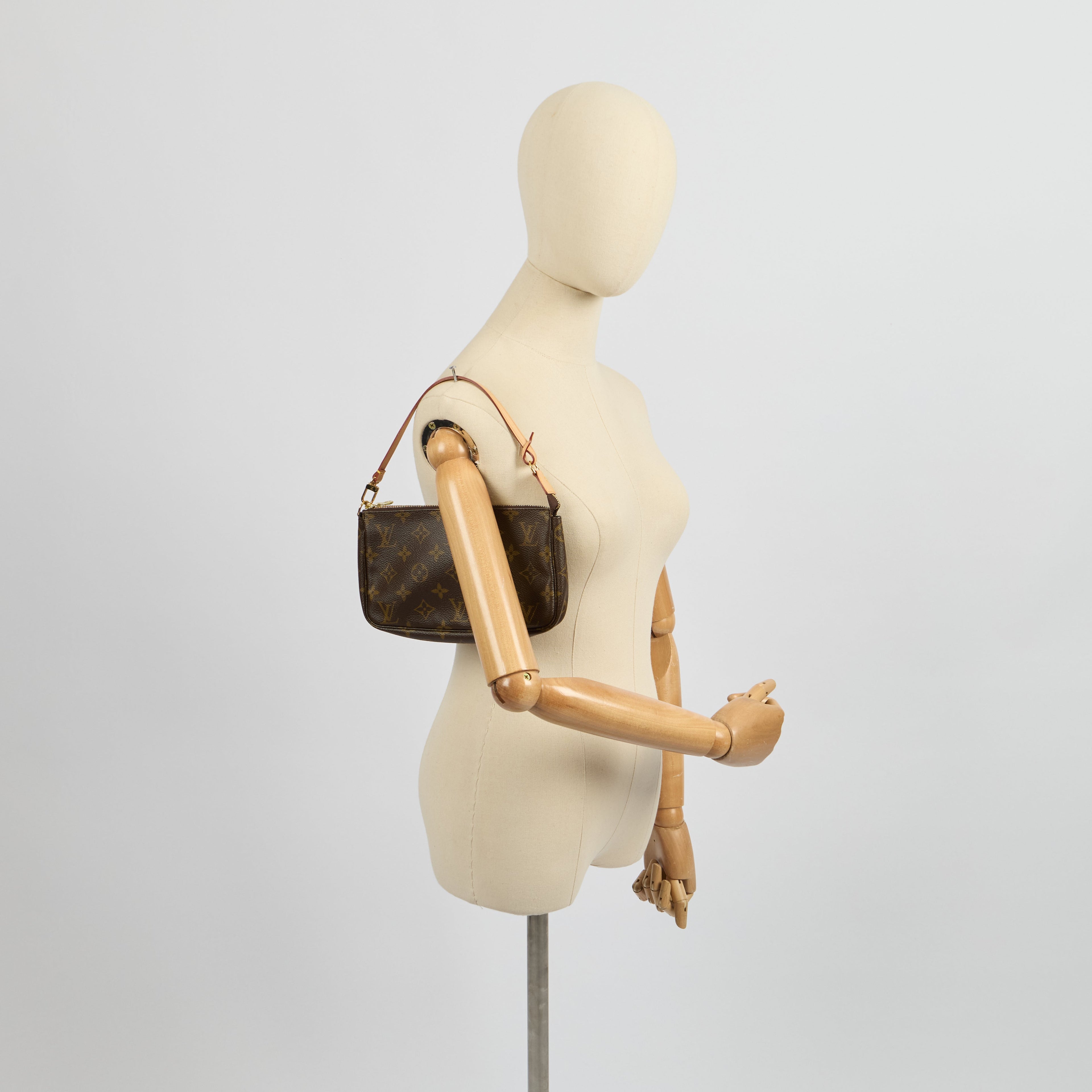 Louis Vuitton Pochette Accessoires in Monogram, Leather — Side View
