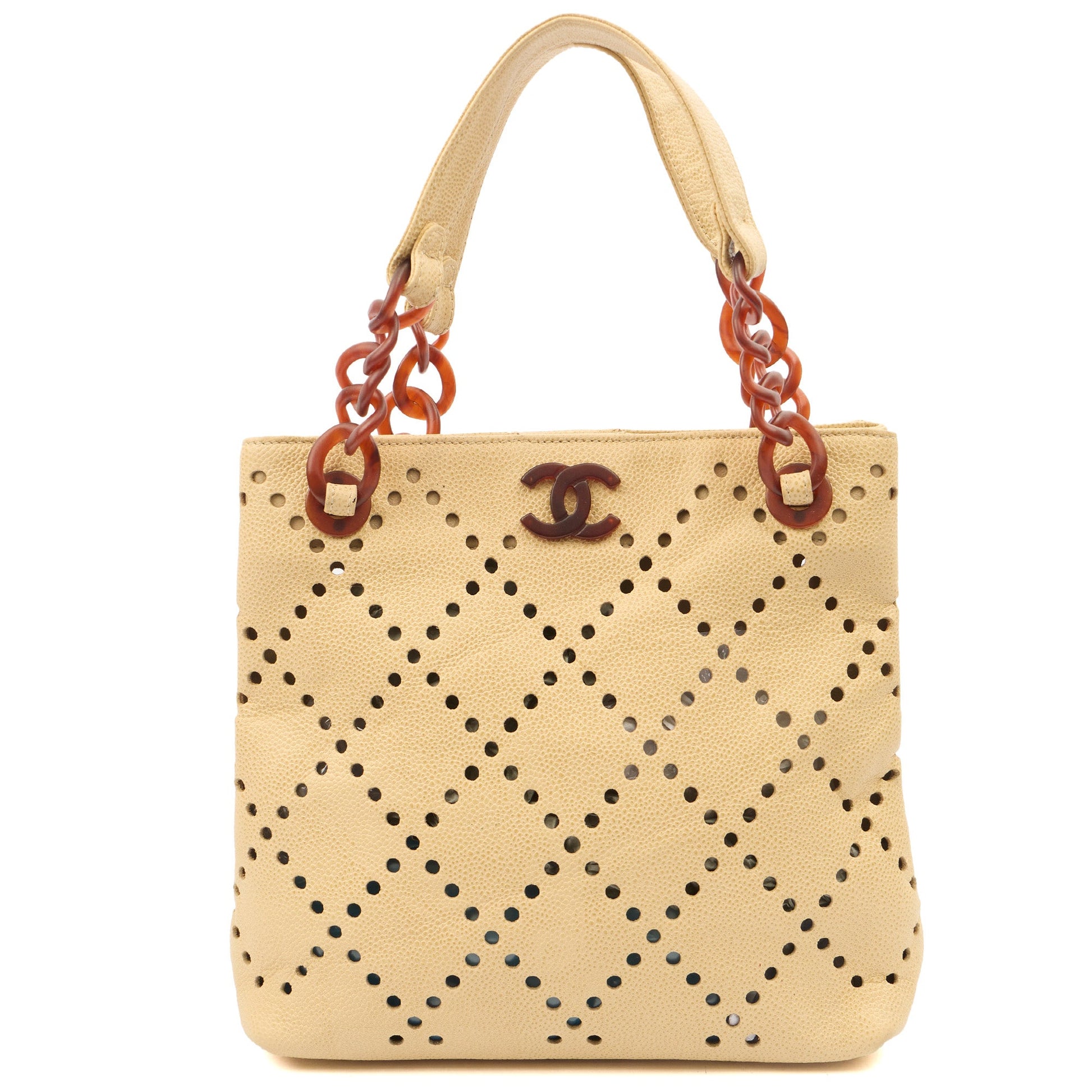 Chanel Tote Vintage Tote in Neutral, Caviar Leather — Alternate View 9