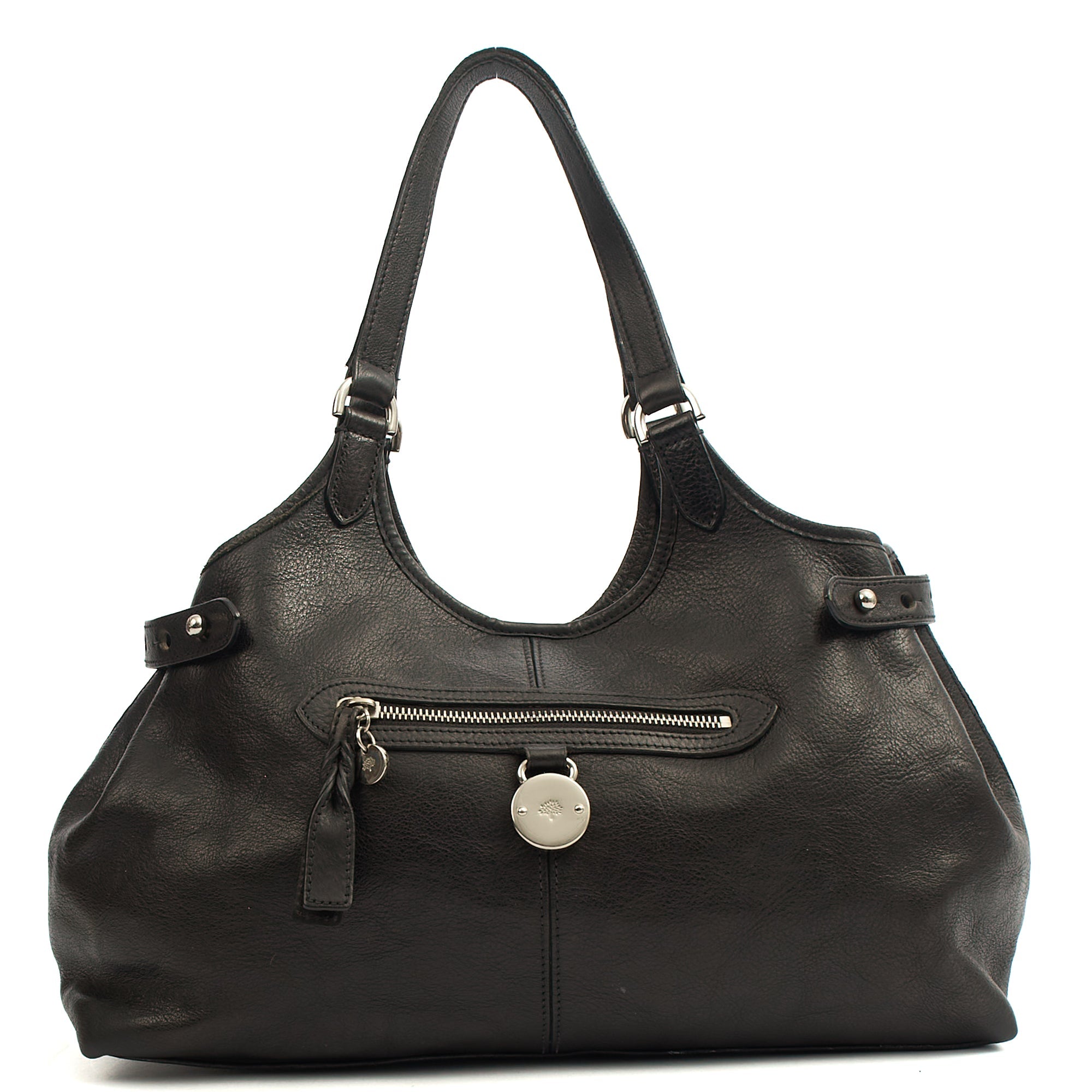 Mulberry Tote Somerset Tote in Black, Calfskin Leather — Front View