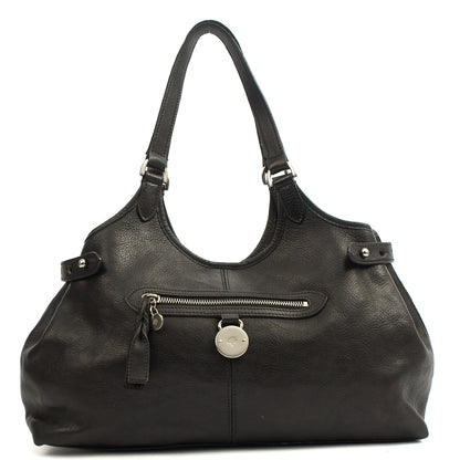 Mulberry Tote Somerset Tote in Black, Calfskin Leather — Front View