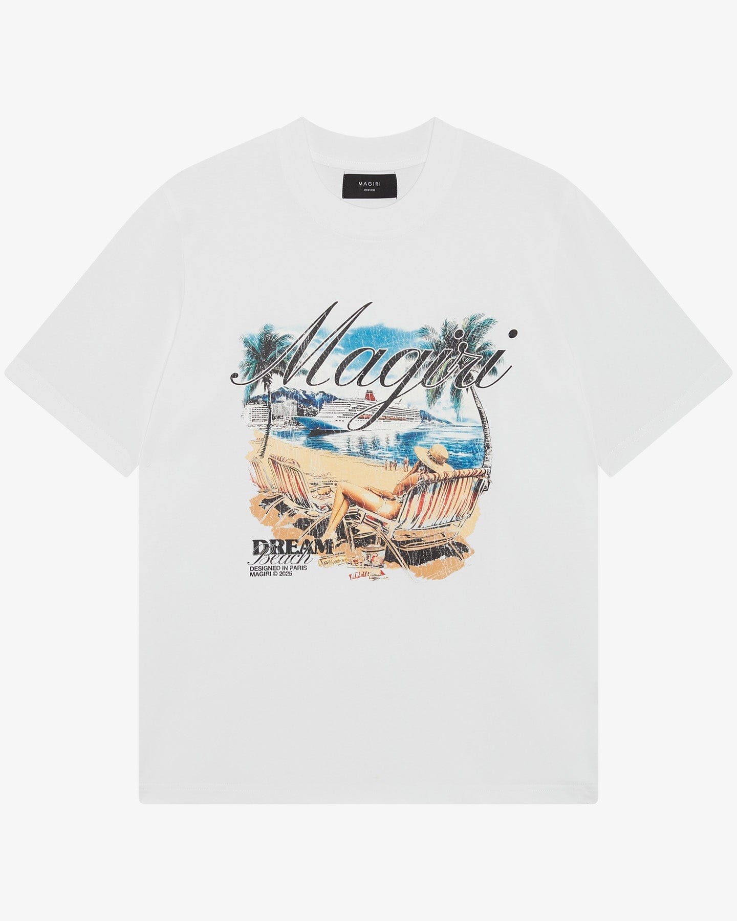 Magiri Dream Beach Printed T-Shirt 'White' — White — Size S — Front View