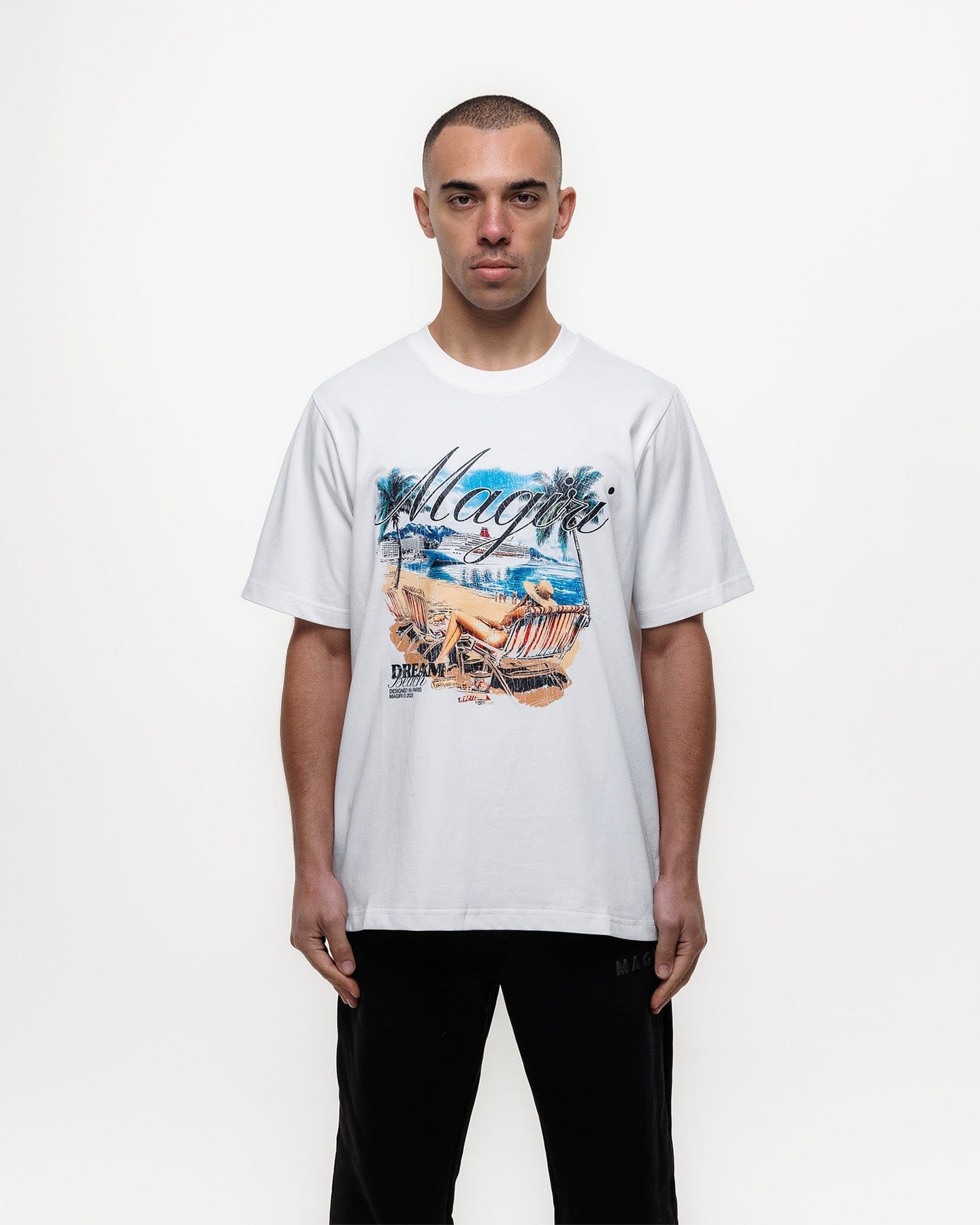Magiri Dream Beach Printed T-Shirt 'White' — White — Size S — Top View