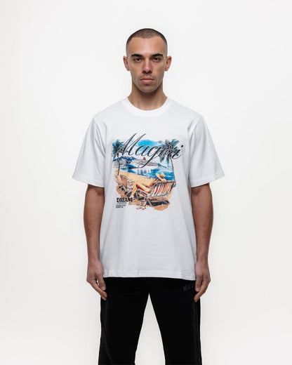 Magiri Dream Beach Printed T-Shirt 'White' — White — Size S — Top View