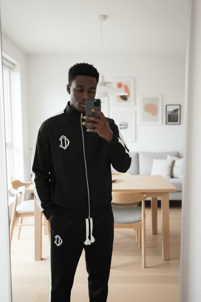 Cardair Club Emblem Track Pants - Black — XS — Back View