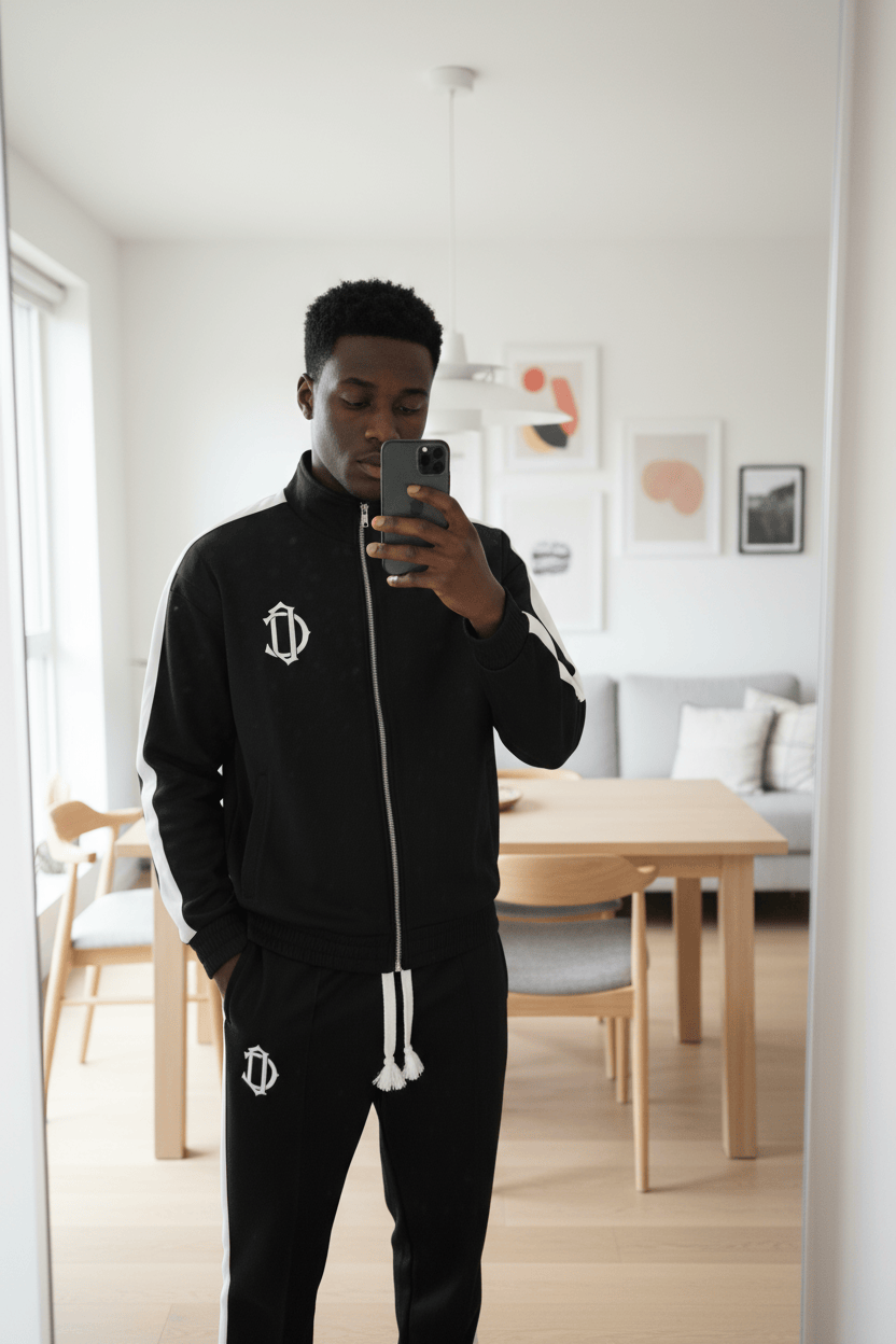 Cardair Club Emblem Track Top - Black — XS — Side View