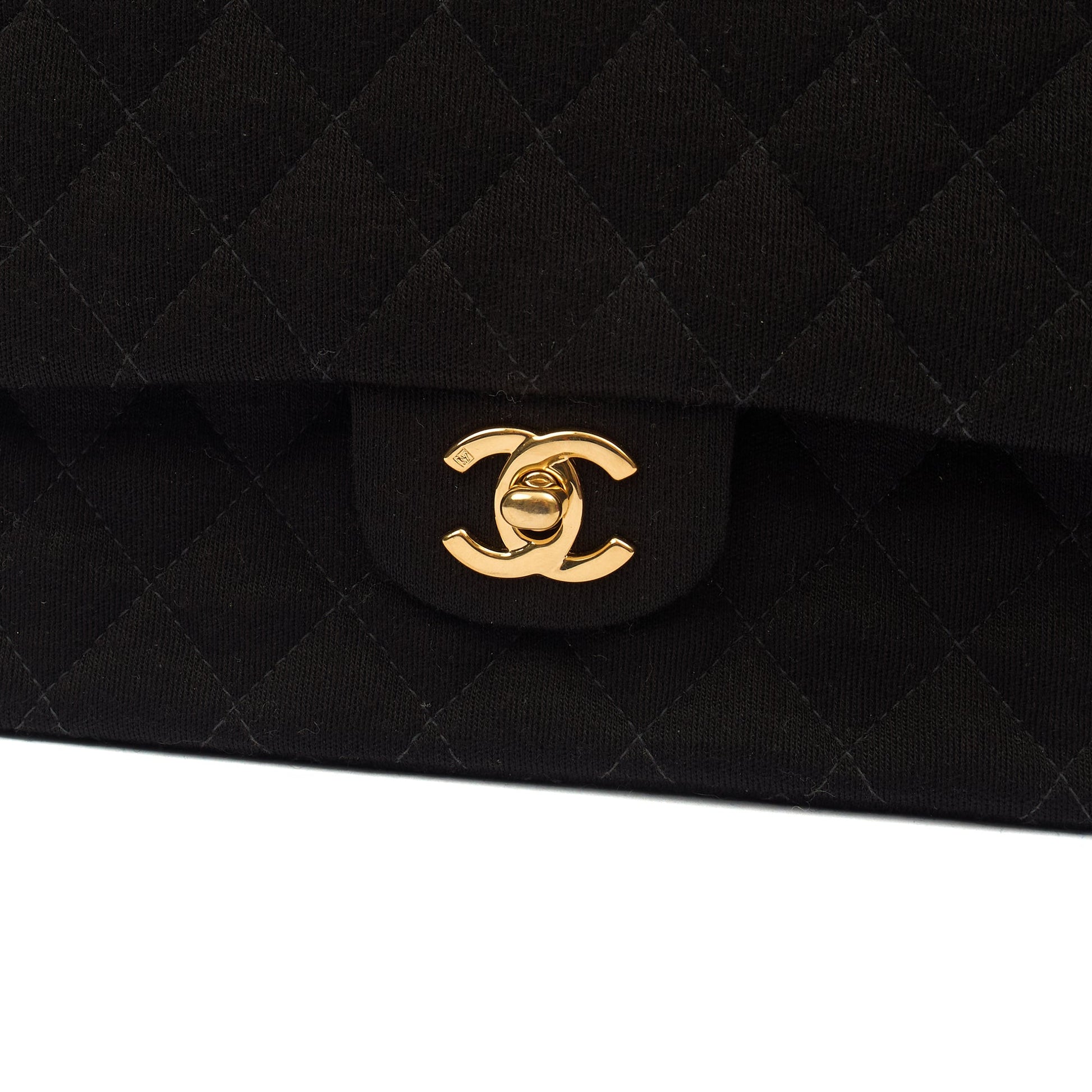 Chanel Shoulder Bag Classic Double Flap - Medium in Black, Fabric — Alternate View 15