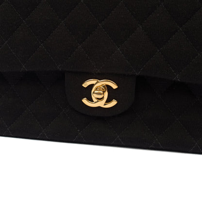 Chanel Shoulder Bag Classic Double Flap - Medium in Black, Fabric — Alternate View 15