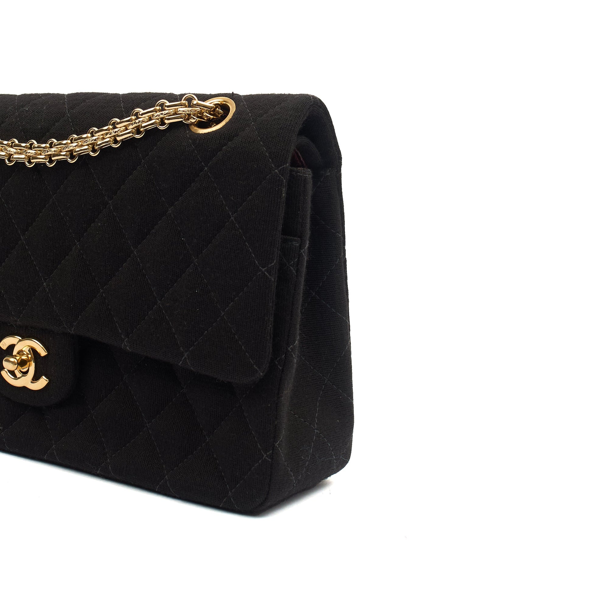 Chanel Shoulder Bag Classic Double Flap - Medium in Black, Fabric — Alternate View 23