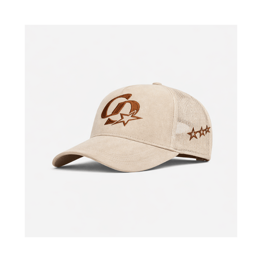 Cardair CD Star Suede Trucker - Beige/Mocha — One Size — Front View